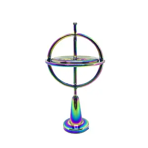 CoolBuy Metal Gyro Flying Sports Balance Toy - Explore Physics and Anti-Gravity with Colorful Metal Frame, Educational Features, and Inertia Flywheel