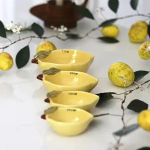 Stoneware Lemon Measuring Cups Set