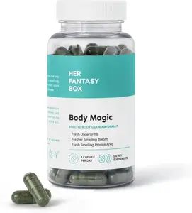 Body Magic Chlorophyll Capsules for Detox, Digestion, Gut Health, and Skin Support, Natural Energy Booster for Oily Skin, 30 Vegan Capsules