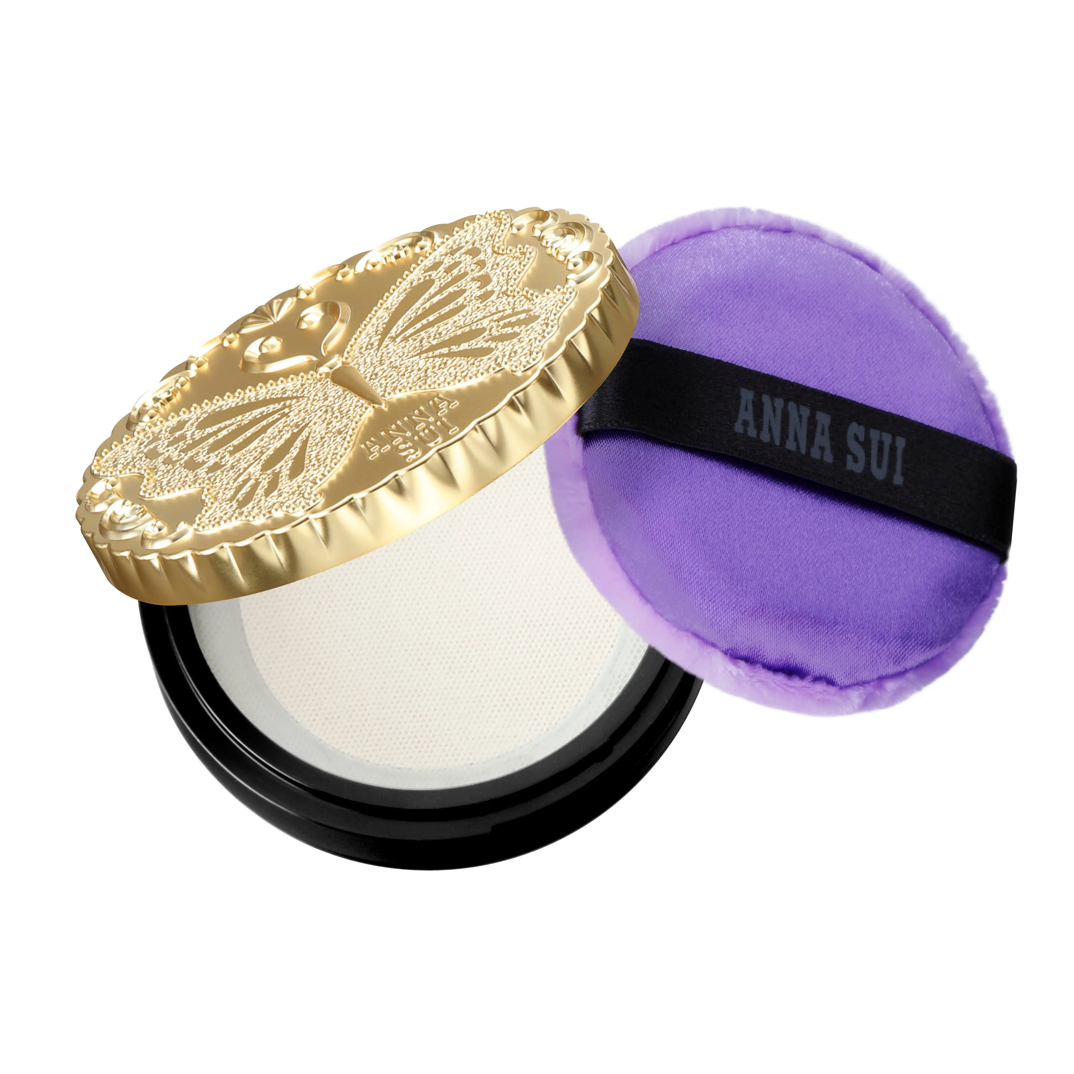 ANNA SUI Brightening Loose Face Powder Mini - 6g Compact & Refill Set with Vitamin C Pearls for Radiant, Smooth, Flawless Skin