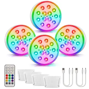 PARTSam Boat Lights Bar, Pool Lights Wireless Upgraded Submersible LED Lights with Remote, Underwater Pool, Above Ground & Inground Pools, Bath, Party, Vase