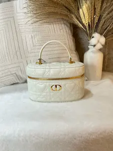Pre-owned Dior Caro Mini Vanity Case, the White Valentine's Day limited edition 1919H0554