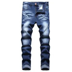 JUNBAOSS Men's Slim Fit Stretch Jeans Ripped Skinny Jeans for Men, Distressed Straight Leg Fashion Casual Popular Chic Comfort Flex Waist Denim Pants, Menswear Classic Street Style Cotton Fabric Jean Natural Hipster Personalized Stylish Jeans with Pockets