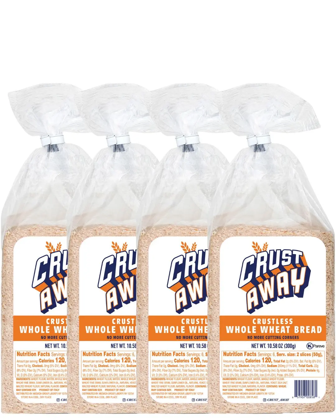 Crustless Whole Wheat Bread 4 pack