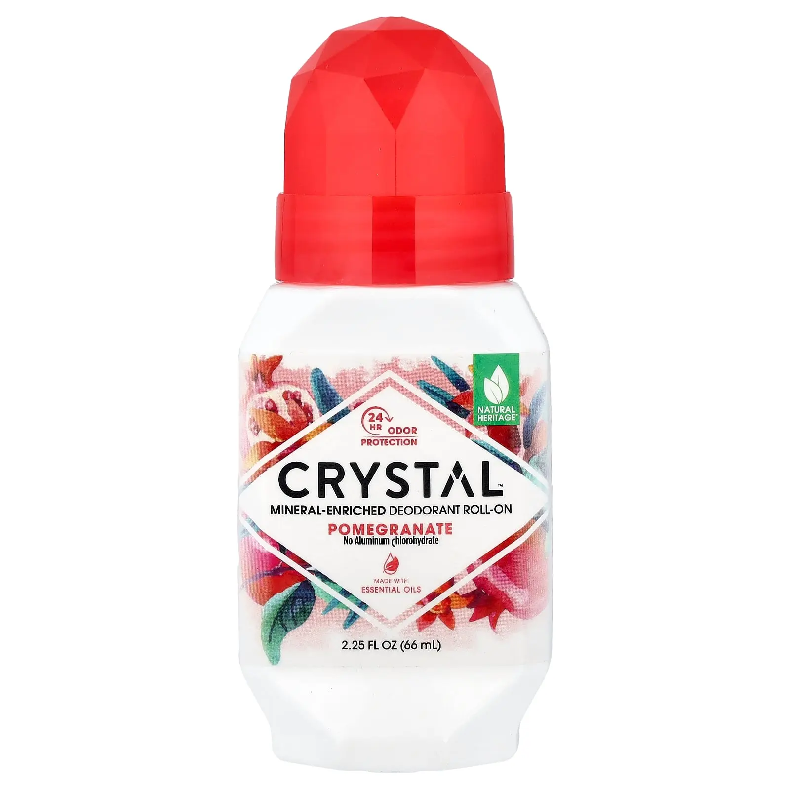 CRYSTAL Mineral-Enriched Deodorant Roll-On, Pomegranate, 2.25 fl oz (66 ml) CRYSTAL Mineral-Enriched Deodorant Roll-On, Pomegranate, 2.25 fl oz (66 ml)