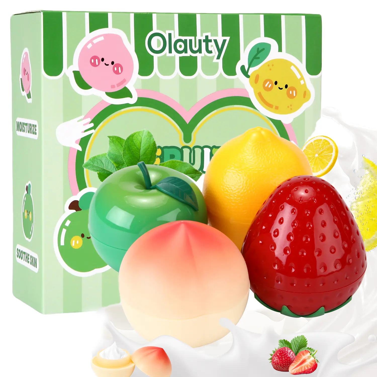 4-Piece Fruit Scented Hand Cream Gift Set, Travel Size Moisturizer with Shea Butter for Dry Hands, Smooth Skin Lotion - Birthday & Graduation Gift, Natural Ingredients, Hydrating, Glycerol, Bridesmaid, Bachelorette Party, Valentine’s Day, Adults, Nurse We