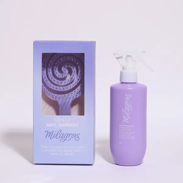 Termoprotector, Cabello Limpio, Brillo, Desenredado, Anti frizz, Protegido y Aroma Milagros - Desenredante, cepillo, shampoo