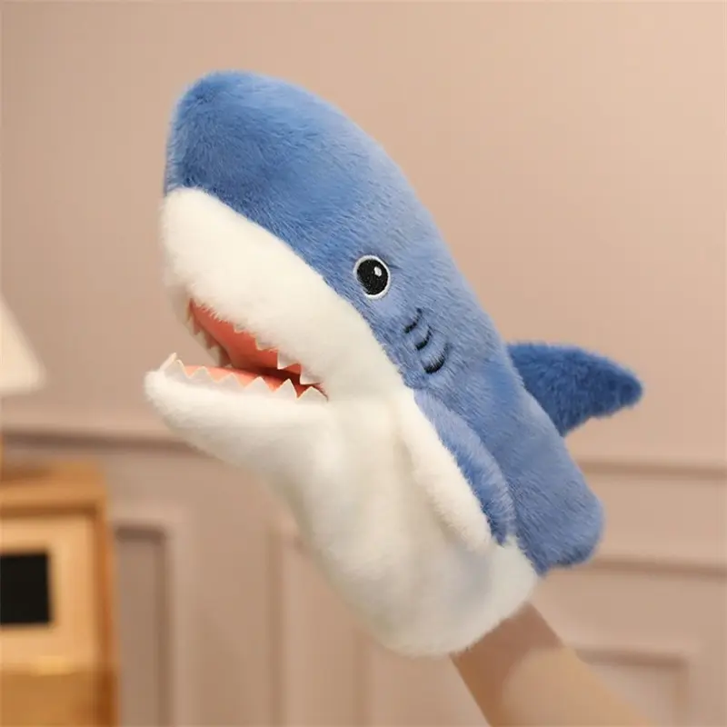 Shark Hand Puppet Plush Toy, Plaything, Interactive With Opening Mouth, Children's Role-Playing Prop, Creative Marine Animal, Ocean Cognitive Enlightenment Toy, Early Education, Parent-Child Interaction Tool, Ideal Gift for Holidays, Soft Huggable
