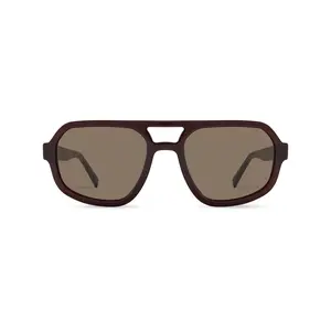 DIMA Eyewear Naomi Eco-Friendly Full Rim Modern Aviator Sunglasses - Women's, Bio-Acetate Construction, Gradient CR39 UV-Protective Lenses, Italy Comotec Hinges, Lightweight Unisex for Travel, Driving