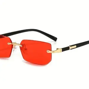 Men's Red Sunglasses with Black Frame and Black Handle