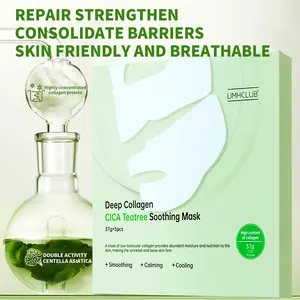 Umhclub Deep Collagen Mask, Centella Tea Tree Soothing Face Mask, Hydrating, Moisturizing & Nourishing Skin Care, Ideal for All Skin Types, Sensitive