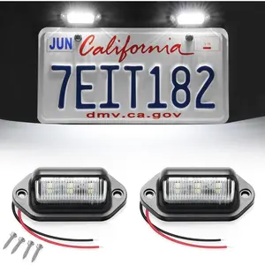 Waterproof 12V License Plate LED Light, for RV Camper Truck SUV Trailer Van, Step Courtesy & Cargo Lights, Xenon White (2PCS)
