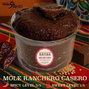 MOLES 5 DE MAYO - Mole Ranchero Casero 16oz Spicy Level 5/5 Sweet Level 1/5 Premade Authentic Mexican RecipE