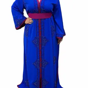 Olive green Moroccan kaftan handmade princess gown