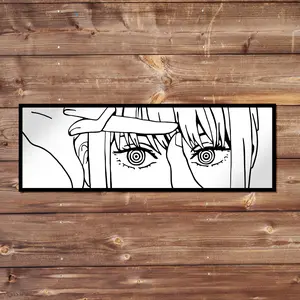 Makima Vinyl Sticker - Handmade JDM Slapper Sticker for Waterproof Window, Laptop, Kindle, and Water Bottle