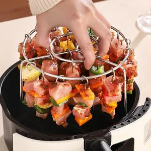 Air Fryer Rack Set, Stainless Steel Grill, Suitable for Air Fryers, Ovens, Baking, Cooking, Commercial Use, Home Kitchen, Holiday Parties