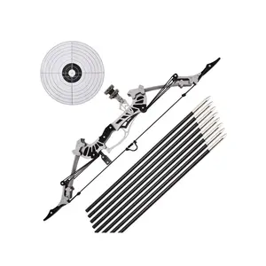 16.5 Inch Mini Compound Bow Set Left And Right Handed Hunting Archery Holiday Gift, 8 Arrows, Designed For Practicing Archery And Hunting (16.5 Inch)