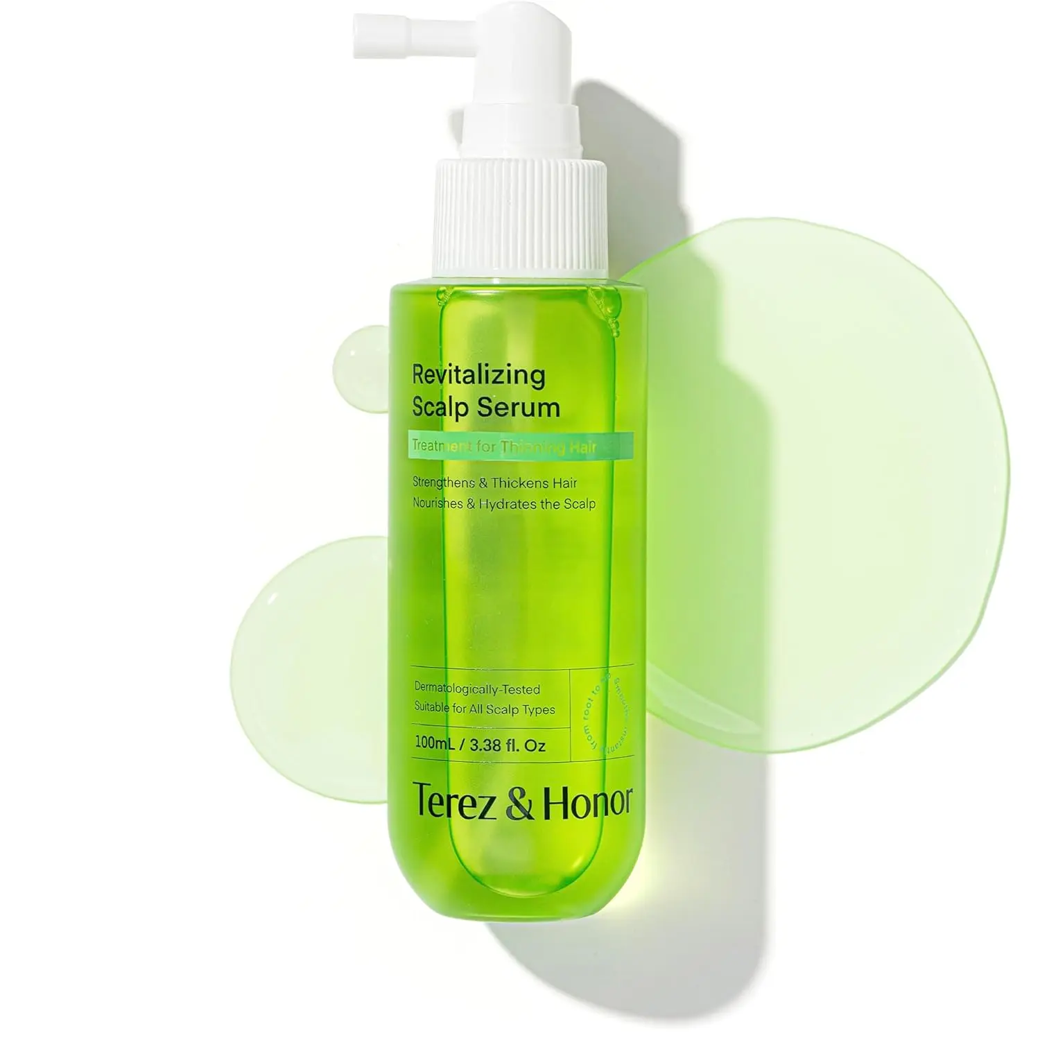 Terez & Honor Scalp Serum Hair Growth Spray - Korean Leave-In Vegan Tonic with Niacinamide & Panthenol to Strengthen Roots, Thicken Hair, Hydrate & Nourish Scalp, Reduce Thinning