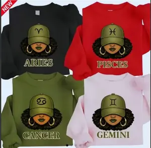 All 12 Zodiac Face Sweatshirt - Astrology Portrait With Symbol Cap Graphic, Horoscope Character Illustration Design, Modern Zodiac Art Crewneck, Casual Daily Wear