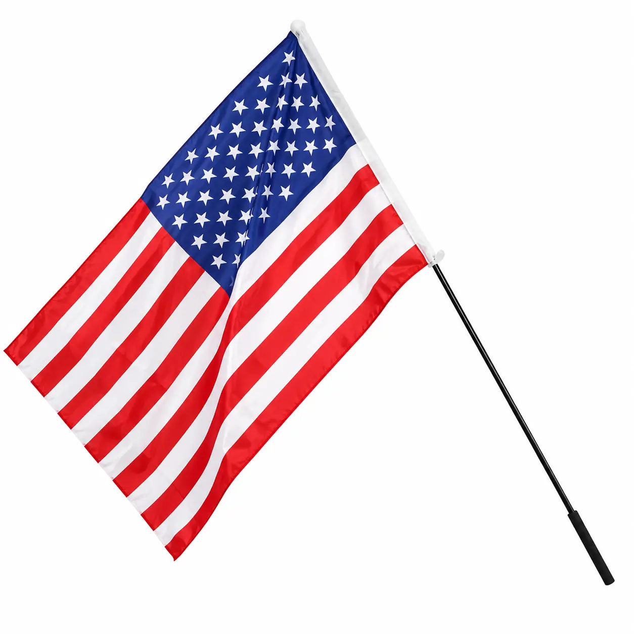 5 ft Rust-Resistant Portable Metal Flag Pole Kit with 3x5 Flag, Height Your Way Adjust Design, Lightweight Build, Anti-Slip Foam Grips, Comfortable Handheld Display, Easy Setup for Outdoor Home & Festive Party Supplies