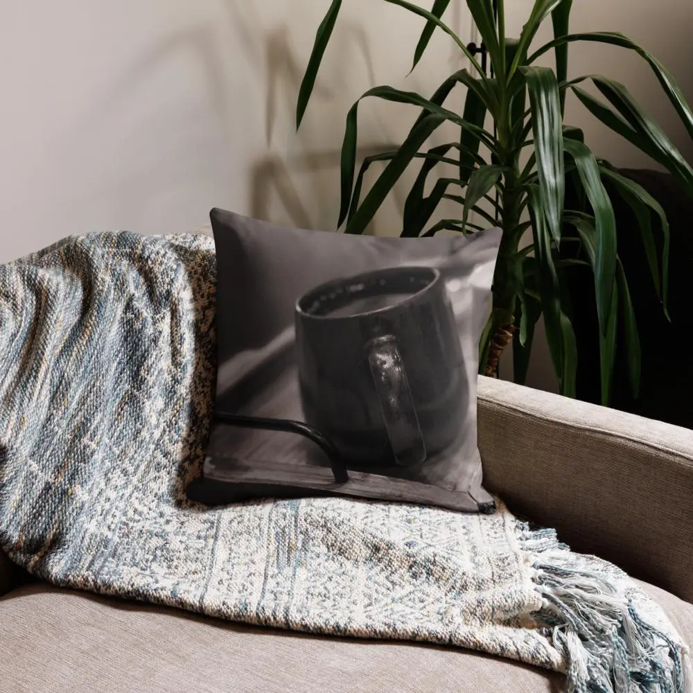 CouchCuddles Serene Sips Pillow Dual-Toned Coffee-Inspired Comfort with Bold Calming Aesthetic for Quiet Moments at Home
