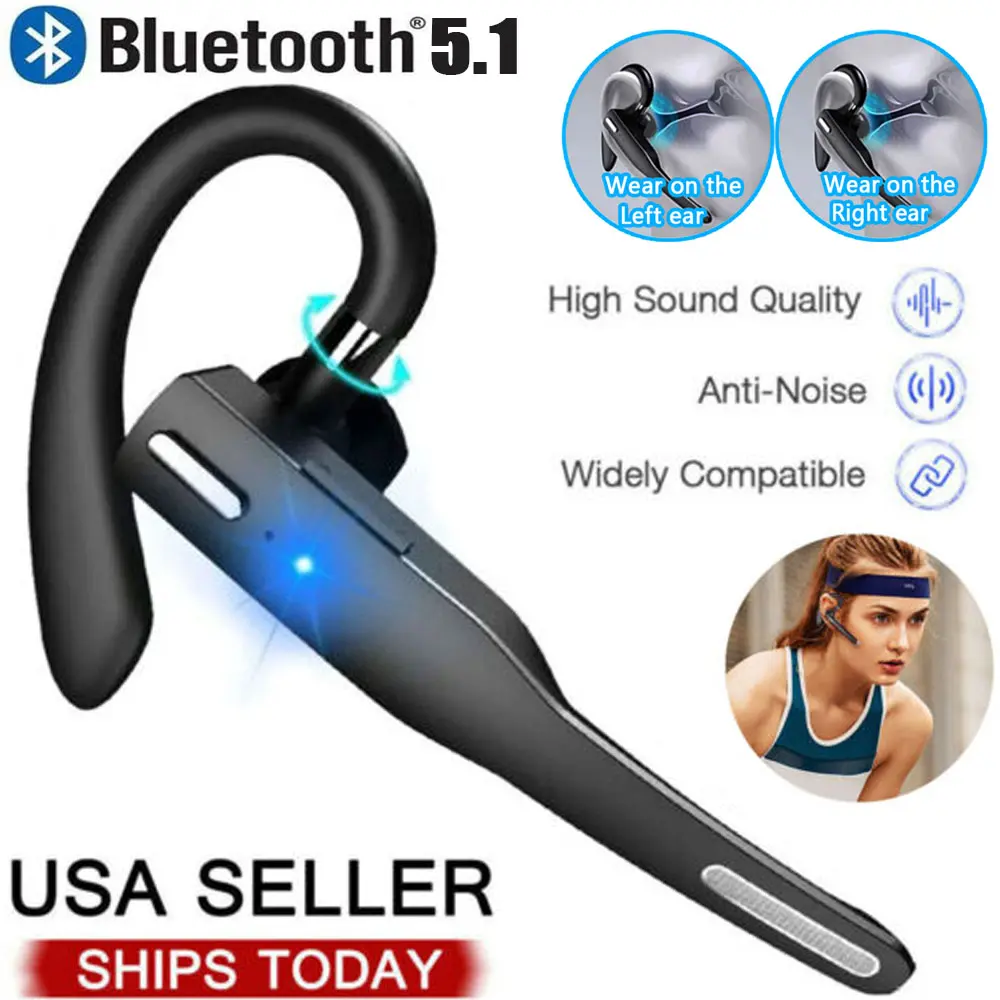 Trucker Wireless Headset Bluetooth 5.1 Earpiece Dual Mic Earbud Noise Cancelling Trucker Wireless Headset Bluetooth 5.1 Earpiece Dual Mic Earbud Noise Cancelling