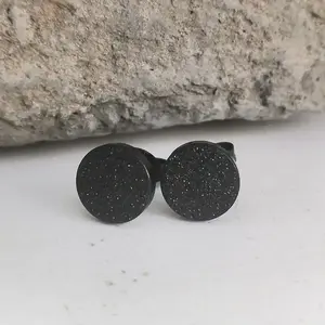 Minimalist black stone stainless steel earrings for men and women’s birthday gifts, accessories, daily accessories