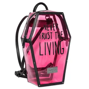 Never Trust Pink Clear Coffin Backpack Never Trust Pink Clear Coffin Backpack