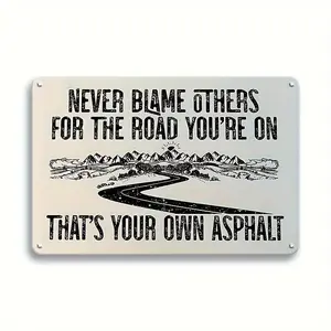 Metal tin signs with letters and road patterns, fun retro plaques for room decoration, decorative signs for homes, bars, and coffee shops, doorplates, wall metal plaques