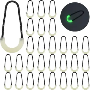 20 count Heavy Duty U Shape Nylon Zipper Pulls Zipper Tags Zipper Extension Replacement for Cord, Backpacks, Jackets, Traveling Cases, Luggage, Purses, Handbags (Luminous)