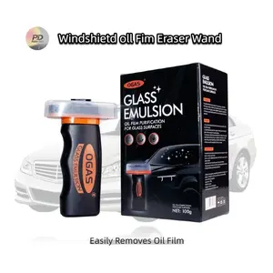 Windshield  Film Eraser Wand - All-in-One Pro Kit with  Cleaning Emulsion Formula and Sponge - The Ultimate Streak-Free Solution to Prep for Rain Repellents film remover degreaser cleaner cary-100g Glass Oil Brush Multifunctional Leather Care Cream