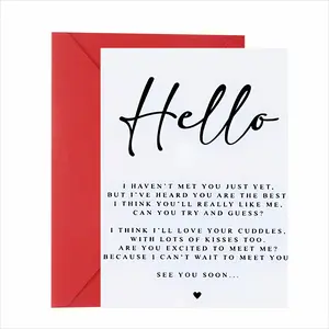 1pc Hello Greeting Card for Long Distance Relationships Perfect for Lovers Friends Family Special Occasions Miss You Gift Sentimental Card for Someone You Have Not Met Yet Unique Love Note (with envelope + greeting card)