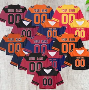 Custom America Crop Football Shirt for Training Personalized Team Name Number Cheerleader Football Top Football Jersey for Women
