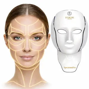 D'OR 24K SpectrumPro LED Revolution Face & Neck LED Treatment 7-Color LED Therapy Mask, Lightweight Facial Beauty Device for All Skin Types