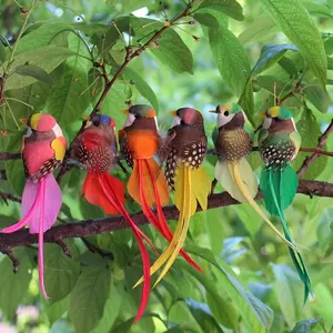 Realistic Bird Feather Decoration Craft, Artistic Colorful Decorative Foam Fake Birds Ornament, Perfect for Christmas & Mid-Autumn Festivals, Home Decor