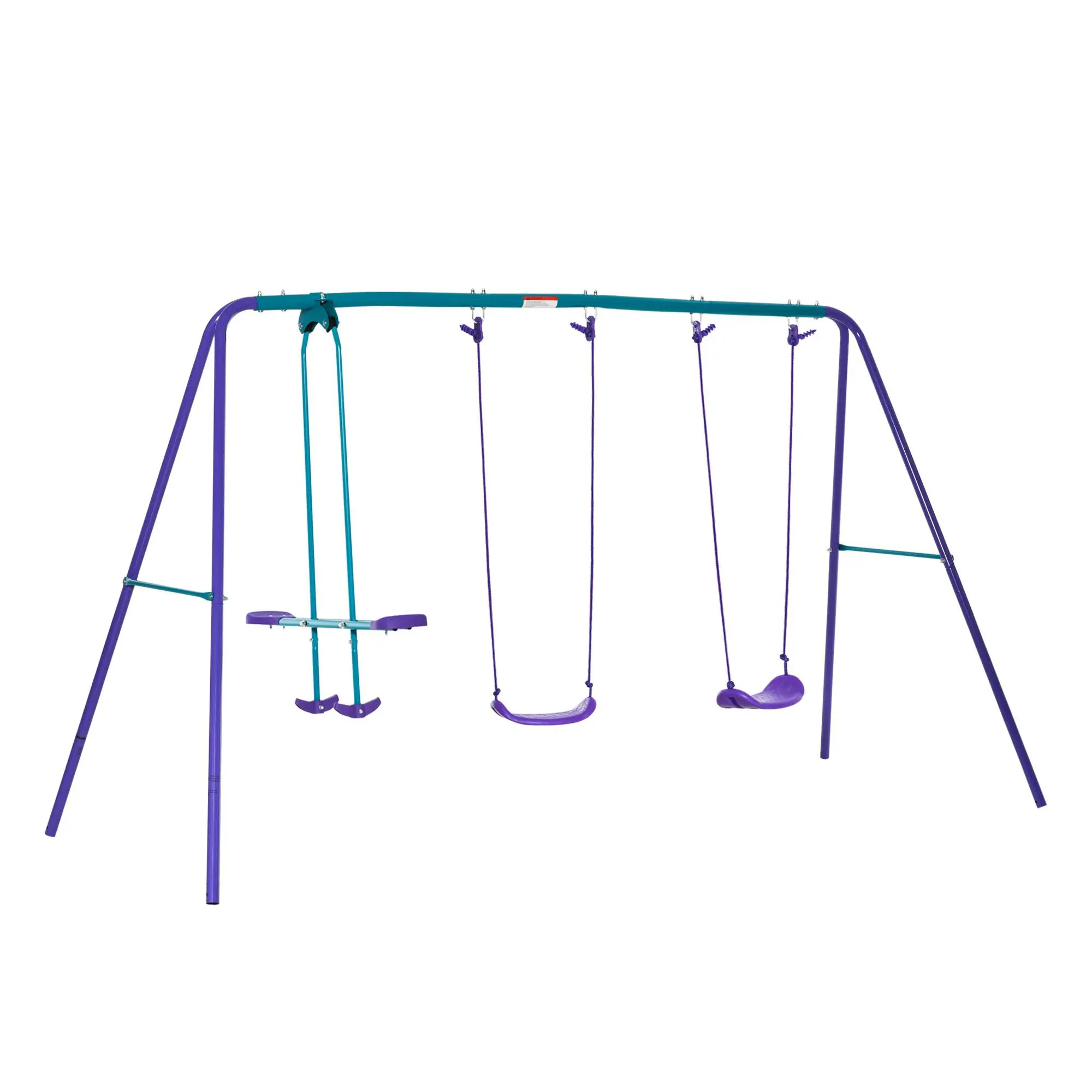 3 In 1, 2 U-shaped Swings+1 Glider Set, Purple 