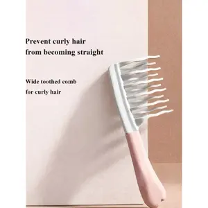 Dual Wide-Tooth Hair Combs Set, & Light Blue Color, Abs Handle, Curly Hair Management Tool, Home Massage Accessory, Hair Detangling Comb