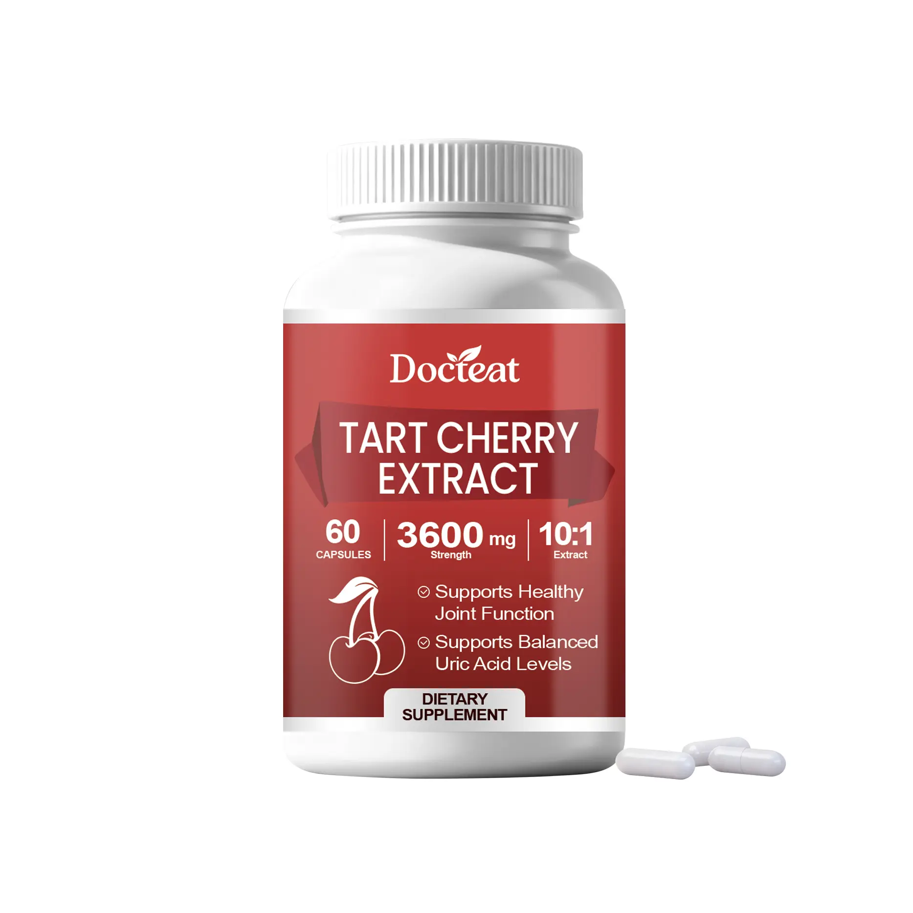 Natural Tart Cherry Extract Support Capsules, upport Healthy Joint Function & Balanced Uric Acid Levels, Daily Wellness Supplement With Tart Cherry Extract,60 Capsules. Vitamin Berry