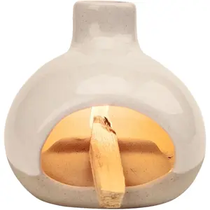 Mini Chimenea Incense Palo Santo Holder Burner for Wood Sticks Sage Cones, for Yoga Meditation Room Home Decor (Sand)