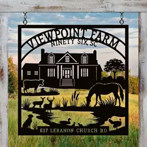 Outdoor Metal Farm Sign - Powder Coated 14-Gauge Steel - Customized & Personalized