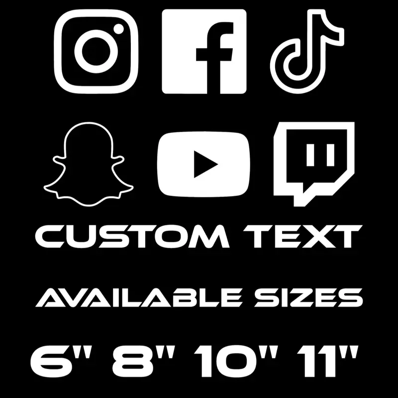 Custom Social Media Username Decal | Personalized TikTok, Instagram, Snapchat, YouTube & More | Premium Vinyl Sticker