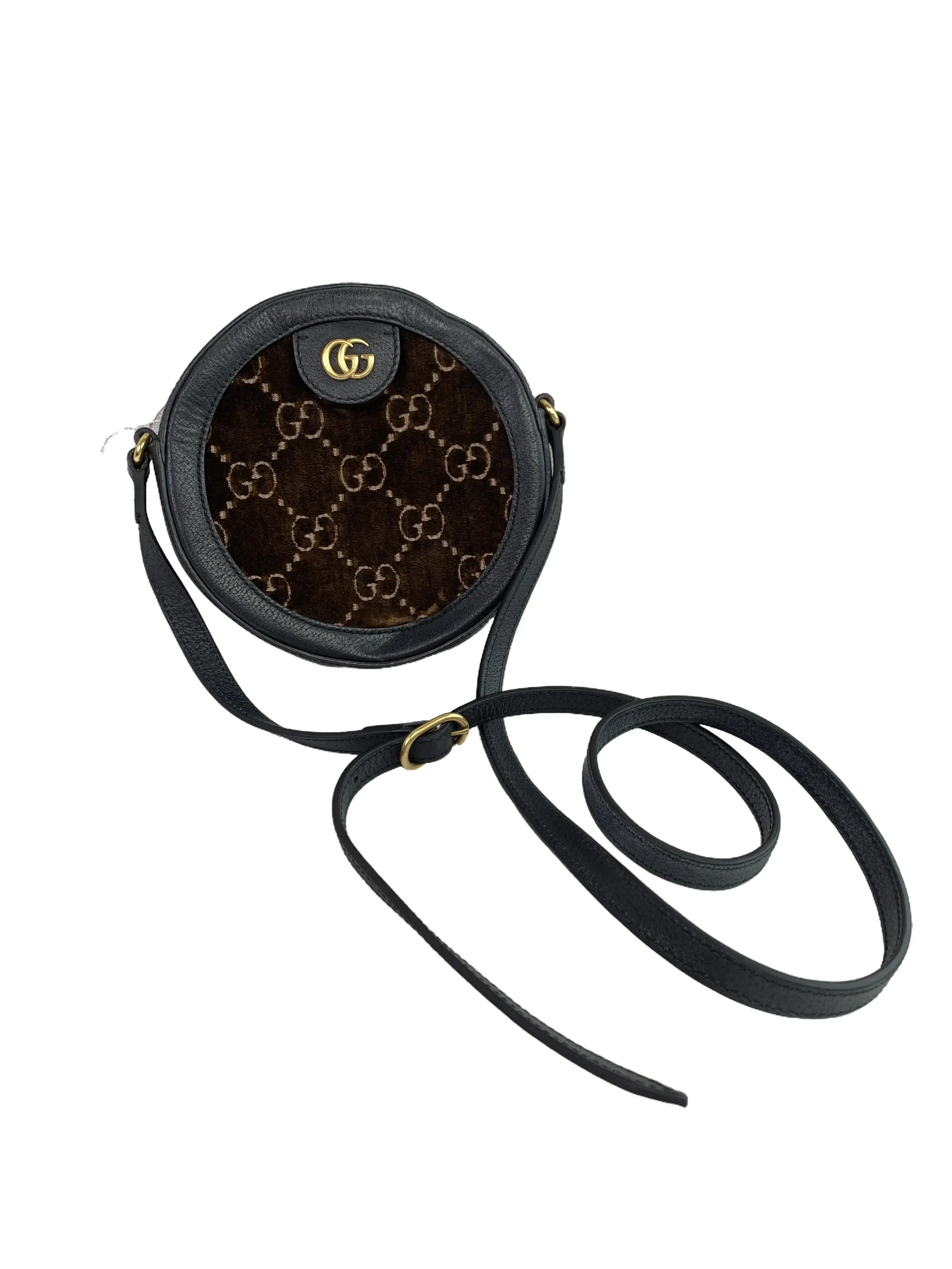 Pre-owned GUCCI Velvet Round Crossbody Bag/wj07112315/2315