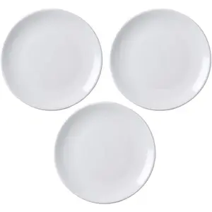 Appetizer Plates Set of 3, 5 Inch White Dessert Salad Plates, Small Dinner Plates for Sides Snack Sauce, Kitchen Ceramic Serving Dishes