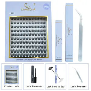 Bamylash 1 Set Cluster Eyelash Kit,CC curl D curl DD curl fluffy  At Home  Makeup  DIY  Lash Extension