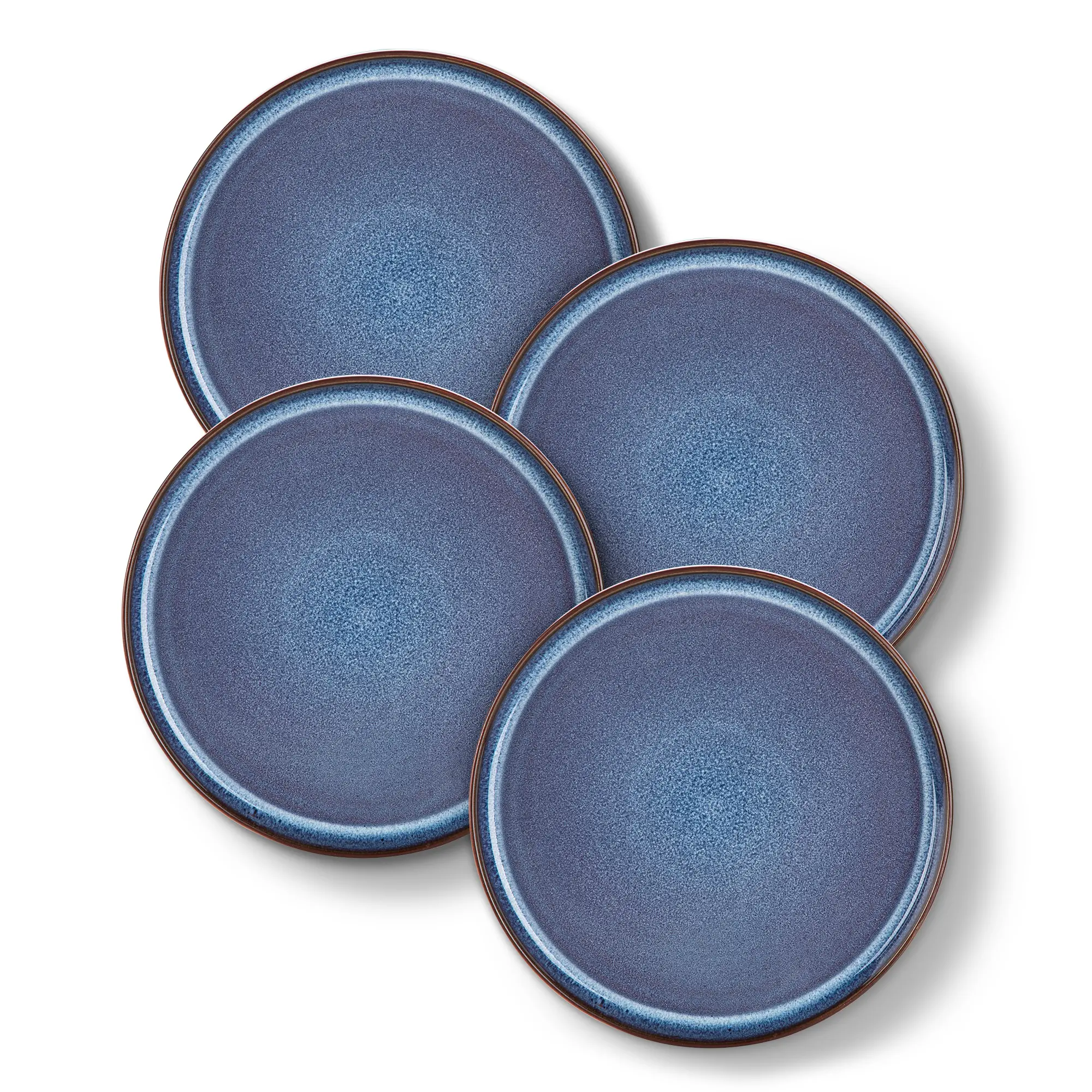 vancasso Ceramic Dinner Plates Set of 4, 10.25-Inch Reactive Glaze Stoneware Plates with Slightly Raised Rim, Modern Round Dinner Plates, Microwave & Dishwasher Safe for Everyday Dining