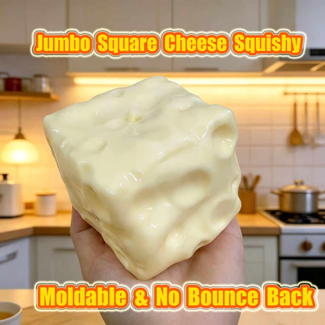Oversized Square Cheese Fidget Toy, Moldable Vaseline Texture Stress Relief Toy, Non-Bouncing Decompression Toy for All Ages