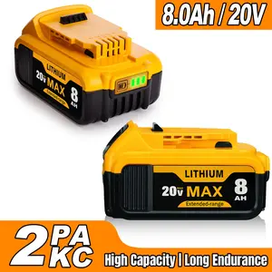Fathersdaygift 8.0Ah 20V MAX XR Replacement Battery for DeWalt Power Tools  DCB200/DCB203/DCB204/DCB205/DCB206/DCB180, Cordless Power Tool Battery with LED Indicato