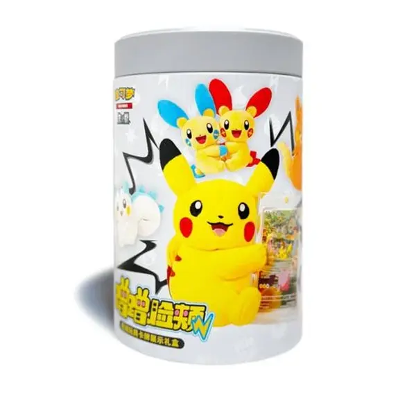 Pokémon Attachable Cheek Plush & Card Display Blind Box - New Sealed Collectible Accessory, Cartoon Character Non-Sports Trading Item, 5-Card Pack Pull, 151 Vol4 Pack, Pawmi Secret Rare Chase Chance, 5Card Pack Pull