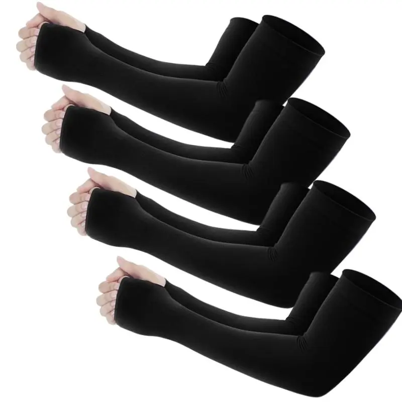UV Cooling Arm Sleeves, Elastic Breathable Sports Sleeves, Arm Compression Sleeves, Summer Sun Protection Gloves with Thumb Hole, Versatile Outdoor Gear for Men and Women, Cooling Arm Covers