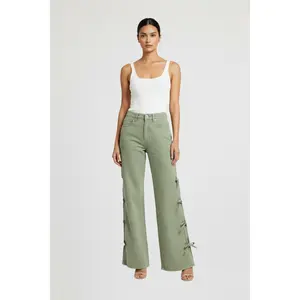 Wide Leg Pant - Self Tie at Side